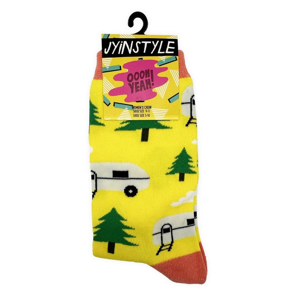 Oooh Yeah Yellow Trailer Park Womens Crew Socks OSFM Size 9-11 Gift Her